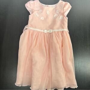 Jona Michelle Peach A-Line Flutter Sleeve Dress